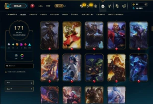 Unranked com TODOS os Champs e 171 Skins ( JG / MID ) - League of Legends LOL