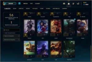 Conta ouro 3 com 2 skins e 34 champs - League of Legends LOL
