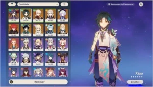 Xiao C1 + Lança de Jade + 8 personagens 5* - Genshin Impact