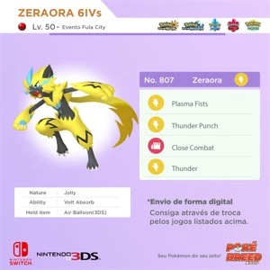Zeraora 6IVs Evento - Outros