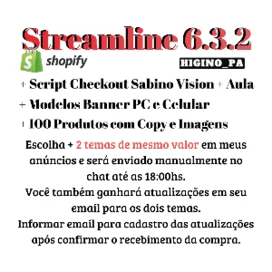 Tema Shopify Streamline + Atualizações e Brindes - Outros