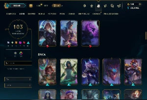 Platina 4 com 135 Champs e 103 Skins +6 Prestigios ( ADC ) - League of Legends LOL
