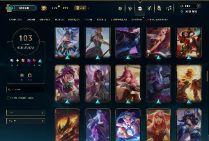 Platina 4 com 135 Champs e 103 Skins +6 Prestigios ( ADC ) - League of Legends LOL