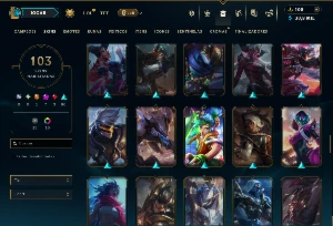 Platina 4 com 135 Champs e 103 Skins +6 Prestigios ( ADC ) - League of Legends LOL