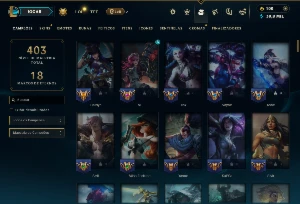 Platina 4 com 135 Champs e 103 Skins +6 Prestigios ( ADC ) - League of Legends LOL