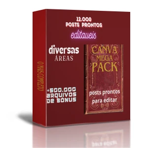 Mega Pack Canva+12.000 Posts Editáveis + Bônus Extras