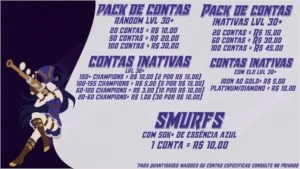 Contas de League of Legends a partir de R$2,50 LOL
