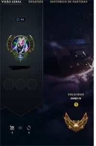 Conta Ouro 4 - League of Legends - Skins lendárias LOL