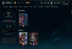Esmeralda 3 com TODOS os Champ e 83 Skins ( JG / TOP / ADC ) - League of Legends LOL