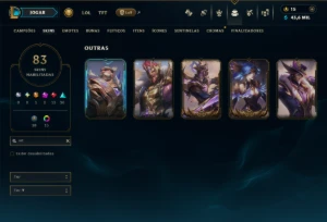Esmeralda 3 com TODOS os Champ e 83 Skins ( JG / TOP / ADC ) - League of Legends LOL