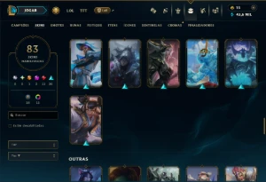 Esmeralda 3 com TODOS os Champ e 83 Skins ( JG / TOP / ADC ) - League of Legends LOL