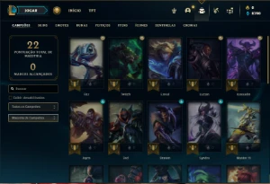 Conta platina 4 com 31 Champs e 3 Skins + 8 Fragmentos - League of Legends LOL