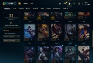 Conta platina 4 com 31 Champs e 3 Skins + 8 Fragmentos - League of Legends LOL