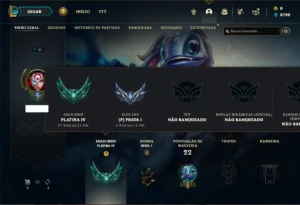 Conta platina 4 com 31 Champs e 3 Skins + 8 Fragmentos - League of Legends LOL