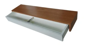 Aparador Freijó e Branco com Gaveta 90x15x10cm - Artesanato e Personalizados