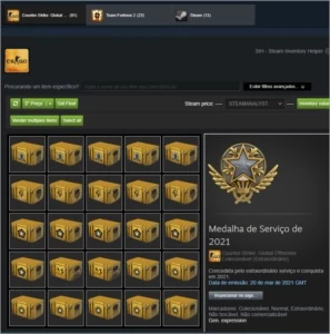 CONTA STEAM 14 ANOS COM 4 MEDALHAS, 100 REAIS EM CAIXAS CSGO - Counter Strike