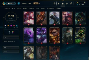 Ferro 1 com TODOS os champs e 279 Skins + 4 Ultimates - League of Legends LOL