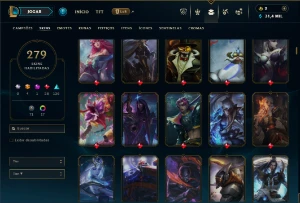 Ferro 1 com TODOS os champs e 279 Skins + 4 Ultimates - League of Legends LOL