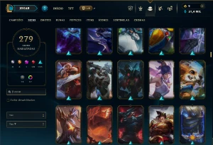 Ferro 1 com TODOS os champs e 279 Skins + 4 Ultimates - League of Legends LOL