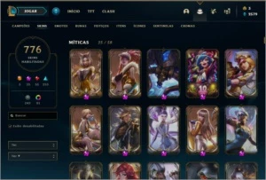 Conta lol todos campeões 800 skins, diamante honra 5 - League of Legends