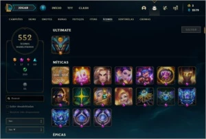 Conta lol todos campeões 800 skins, diamante honra 5 - League of Legends
