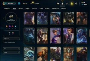 Conta Bronze 1 com 125 Champs e 69 Skins - League of Legends LOL