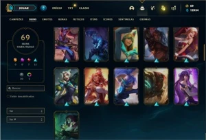 Conta Bronze 1 com 125 Champs e 69 Skins - League of Legends LOL