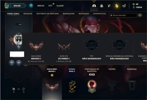 Conta Bronze 1 com 125 Champs e 69 Skins - League of Legends LOL
