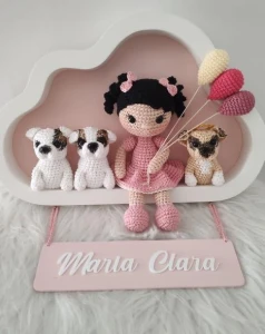 Enfeite de Porta Maternidade Menina - Artesanato e Personalizados