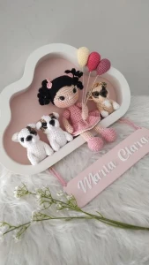 Enfeite de Porta Maternidade Menina - Artesanato e Personalizados