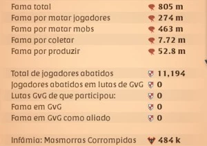 VENDO CONTA ALBION 800M DE FAMA + COLETA + CRAFT - Albion Online