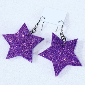 Brincos Estrela Roxo Eva - Artesanato e Personalizados