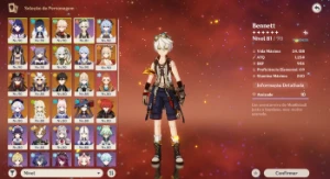 ✨ Conta Ar59 com 18 Personagens 5* + 9 Armas 5* ✨ - Genshin Impact
