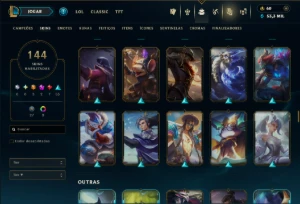 Unranked com 105 Champs e 144 Skins ( SUP / ADC ) - League of Legends LOL