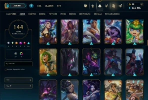 Unranked com 105 Champs e 144 Skins ( SUP / ADC ) - League of Legends LOL