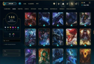 Unranked com 105 Champs e 144 Skins ( SUP / ADC ) - League of Legends LOL