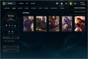CONTA PLATINA 224 SKINS FULL CHAMPS - League of Legends LOL
