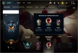 CONTA PLATINA 224 SKINS FULL CHAMPS - League of Legends LOL