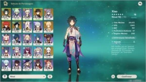 Genshin Impact Conta com Xiao, Zhongli, Venti, Ayaka C1 AR55