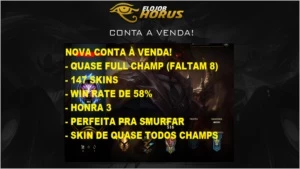 CONTA GOLD COM +DE 140 SKINS QUASE FULL CHAMP - League of Legends LOL