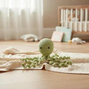 Polvo Newborn Verde Amigurumi - Artesanato e Personalizados