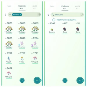 Conta Pokemon GO Nível 30 - Lendários,Mítico,Zorua e mais - Pokémon
