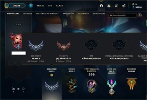 Conta prata 1 com 100 Champs e 62 Skins + 30k de EA - League of Legends LOL