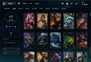 Conta prata 1 com 100 Champs e 62 Skins + 30k de EA - League of Legends LOL