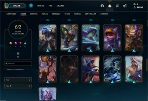 Conta prata 1 com 100 Champs e 62 Skins + 30k de EA - League of Legends LOL