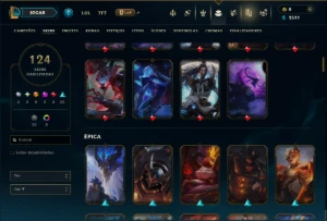 Unranked com TODOS os Champs e 124 Skins ( ADC / SUP / JG ) - League of Legends LOL