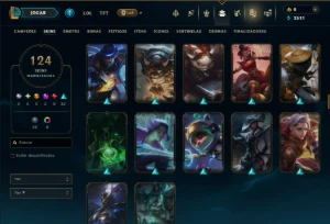 Unranked com TODOS os Champs e 124 Skins ( ADC / SUP / JG ) - League of Legends LOL
