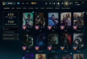 Unranked com TODOS os Champs e 124 Skins ( ADC / SUP / JG ) - League of Legends LOL