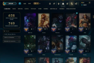 Unranked com TODOS os Champs e 124 Skins ( ADC / SUP / JG ) - League of Legends LOL