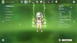 AR 56 com Nahida, Kazuha, Yelan, Kokomi, Ganyu c1 de Amos r2 - Genshin Impact